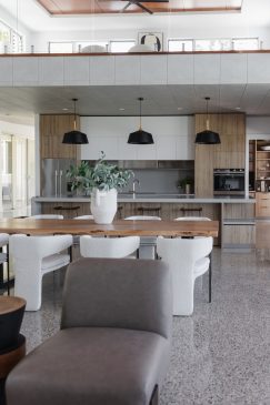 Modern open plan kitchen, living and dining space