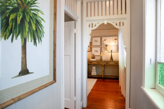 A hallway in a traditional home